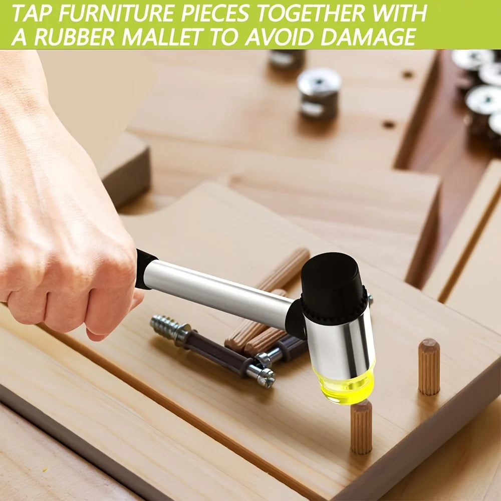 Double-Sided Rubber Mallet – Soft Plastic Hammer for Jewelry, Leather Craft, Woodwork, and Flooring Installation
