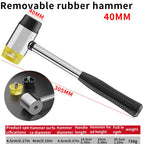 Rubber Mallet, Dual Head Soft Hammer, Insulated Detachable Handle for DIY & Home Tools,20/25/30/35/40mm