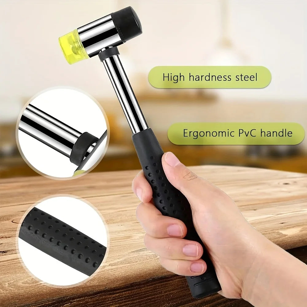 Double-Sided Rubber Mallet – Soft Plastic Hammer for Jewelry, Leather Craft, Woodwork, and Flooring Installation