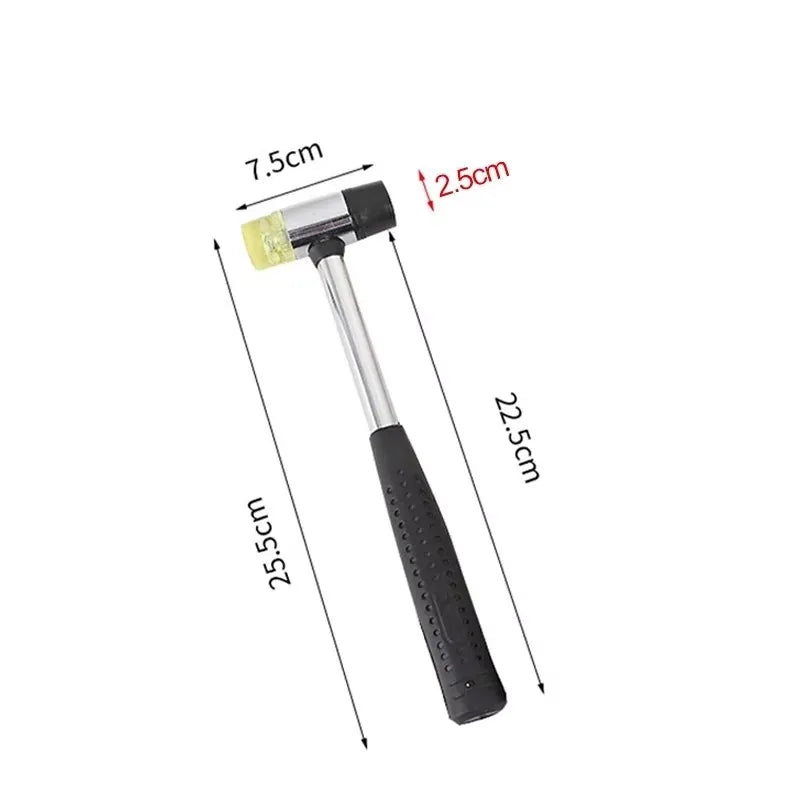 Double-Sided Rubber Mallet – Soft Plastic Hammer for Jewelry, Leather Craft, Woodwork, and Flooring Installation