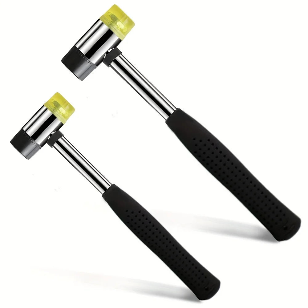Double-Sided Rubber Mallet – Soft Plastic Hammer for Jewelry, Leather Craft, Woodwork, and Flooring Installation