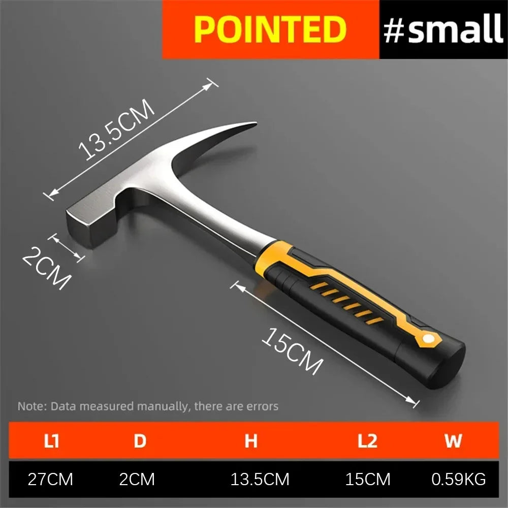 Professional Claw Hammer High Carbon Steel Geological  Hammer Integrated Forging Multifunctional Hardware Tool for Carpenter