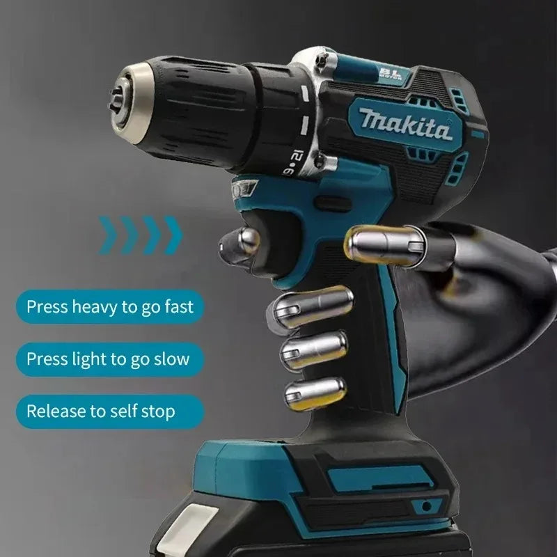 Makita 18V Battery DDF487 10MM Screwdriver Brushless Electric Drill Impact Drill Of Decoration Team Power Tools For Makita