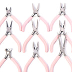 Portable Pink Color Stainless Steel Pliers Tools Round Nose Cutting Wire Pliers For Crafts Beading DIY Jewelry Making Supplies