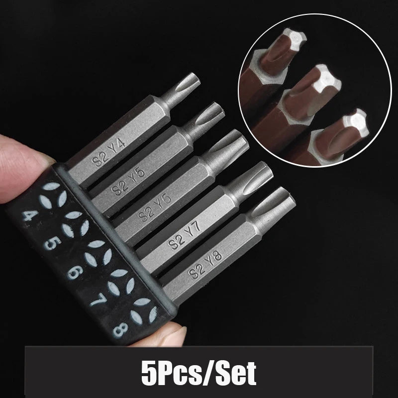 4-7Pcs Special-shaped Screwdriver Set 50mm U Shaped Y Type Triangle Inner Plum Type Cross Three Points Screwdriver Bit Tools