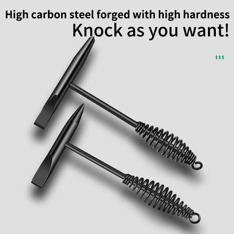 Welding Chipping Hammer - Rust Removal & Slag Cleaning Tool with Spring Handle and Hook for Glass Breaking & Ice Chipping