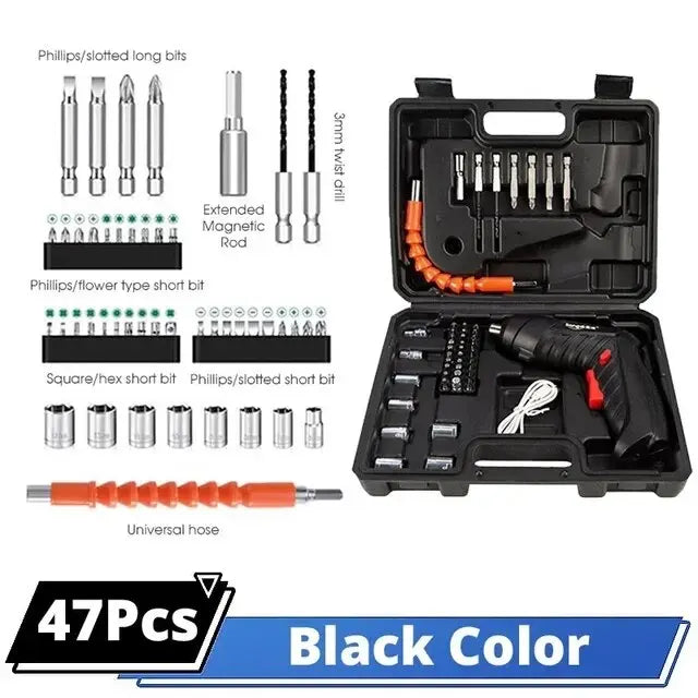 ZSKJ 3.6V Cordless Electric Screwdriver Kit Rechargeable 500mAh Lithium Battery Screwdriver Drill Kit Folding Home Power Tools