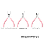 1/5/10pcs Pink Color Handle Anti-slip Splicing and Fixing Jewelry Pliers Tools & Repair Kit, for DIY Jewelery Making
