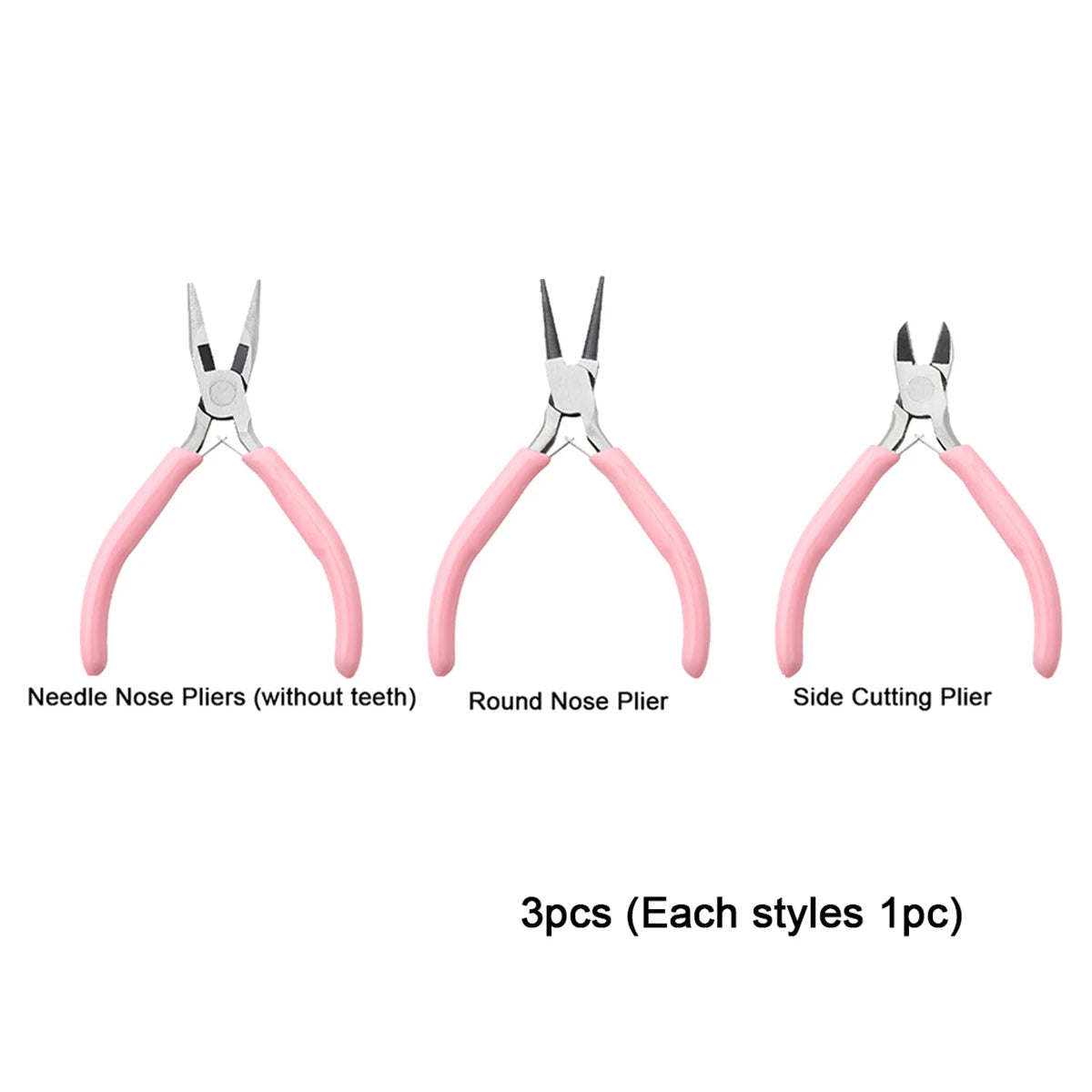 1/5/10pcs Pink Color Handle Anti-slip Splicing and Fixing Jewelry Pliers Tools & Repair Kit, for DIY Jewelery Making