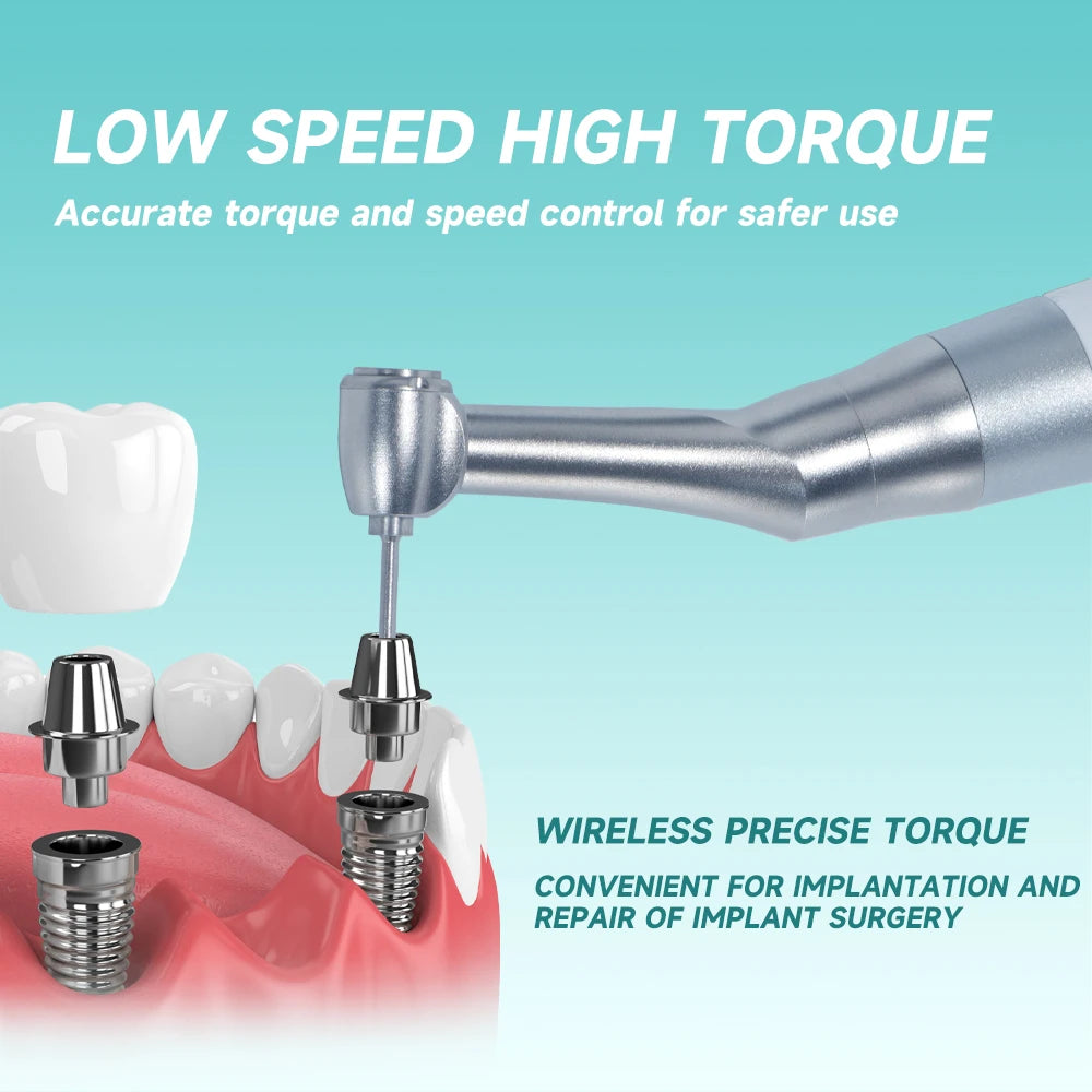 MBM Electric Torque Wrench for Dental Implant Torque Wrench with 16pcs Universal Screwdrivers Contra Angle Implant Tool