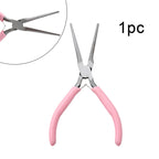 1/5/10pcs Pink Color Handle Anti-slip Splicing and Fixing Jewelry Pliers Tools & Repair Kit, for DIY Jewelery Making