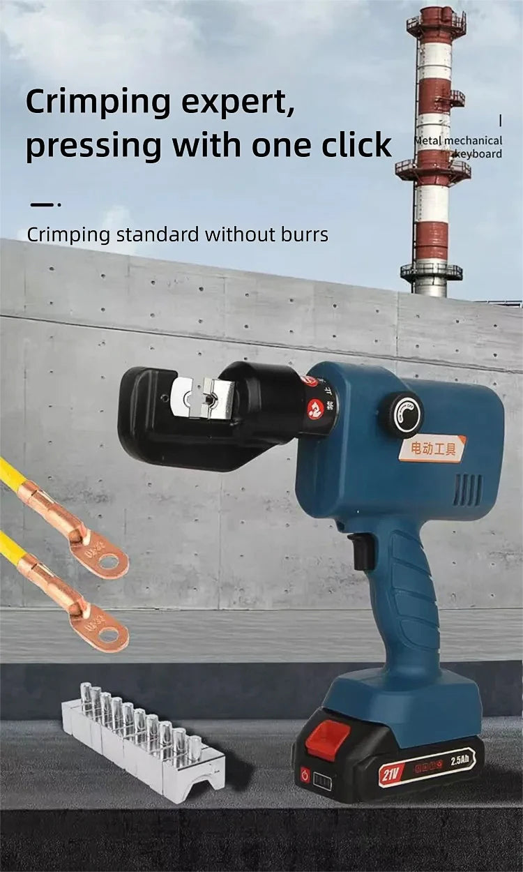4-70mm Hydraulic Terminal Crimping Tool Electrician Pliers Style, Powered by Lithium-Aluminum Battery