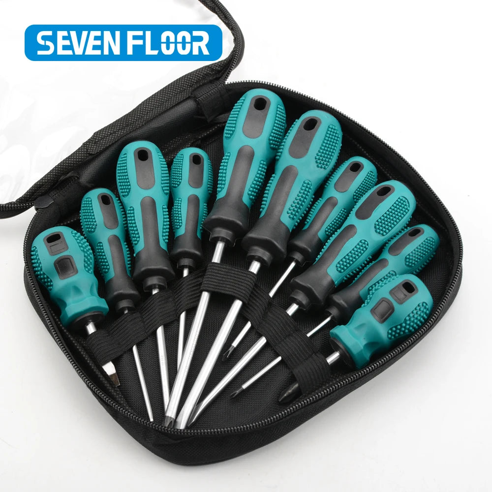 10Pcs Precision Screwdriver Set Hand Multi-tool Kit SL and PH Magnetic Bit Insulated Handle Screw Driver Repair Tools