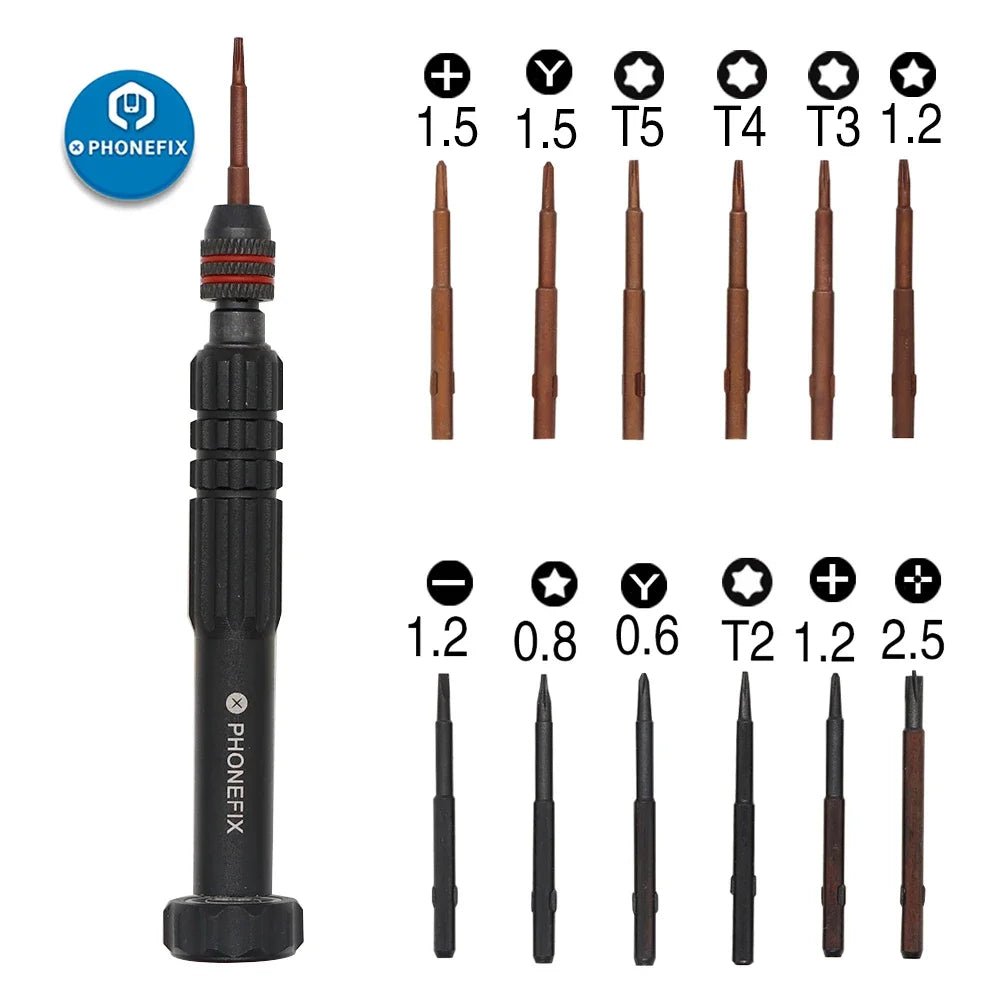 12pcs Screwdriver Bits Precision Screwdriver Set Torx Cross Screw Driver Maintenance Tools for iPhone Cell Phones Open Tool Kit