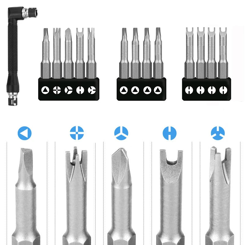 4-7Pcs Special-shaped Screwdriver Set 50mm U Shaped Y Type Triangle Inner Plum Type Cross Three Points Screwdriver Bit Tools