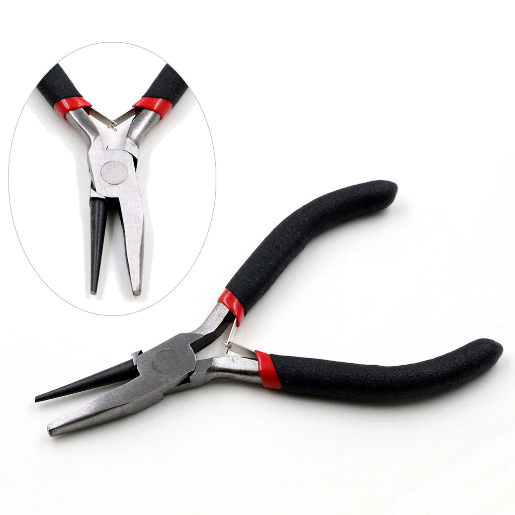 1 Piece Stainless Steel Needle Nose Pliers Jewelry Making Hand Tool Black 12.5cm