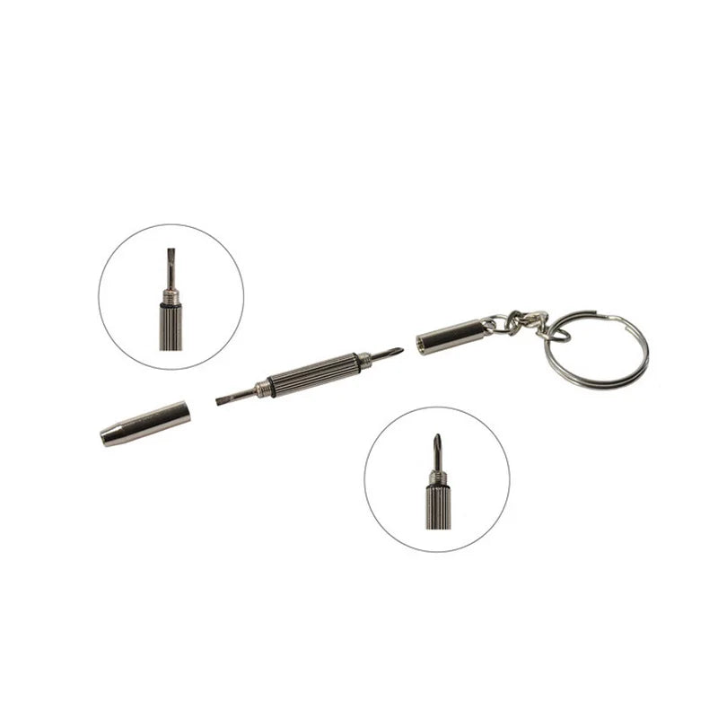 3 In 1 Eyeglass Screwdrivers Repair Kit with Keychain Watch Repair Glasses Screwdriver Recision Screw Driver Tools Accessories