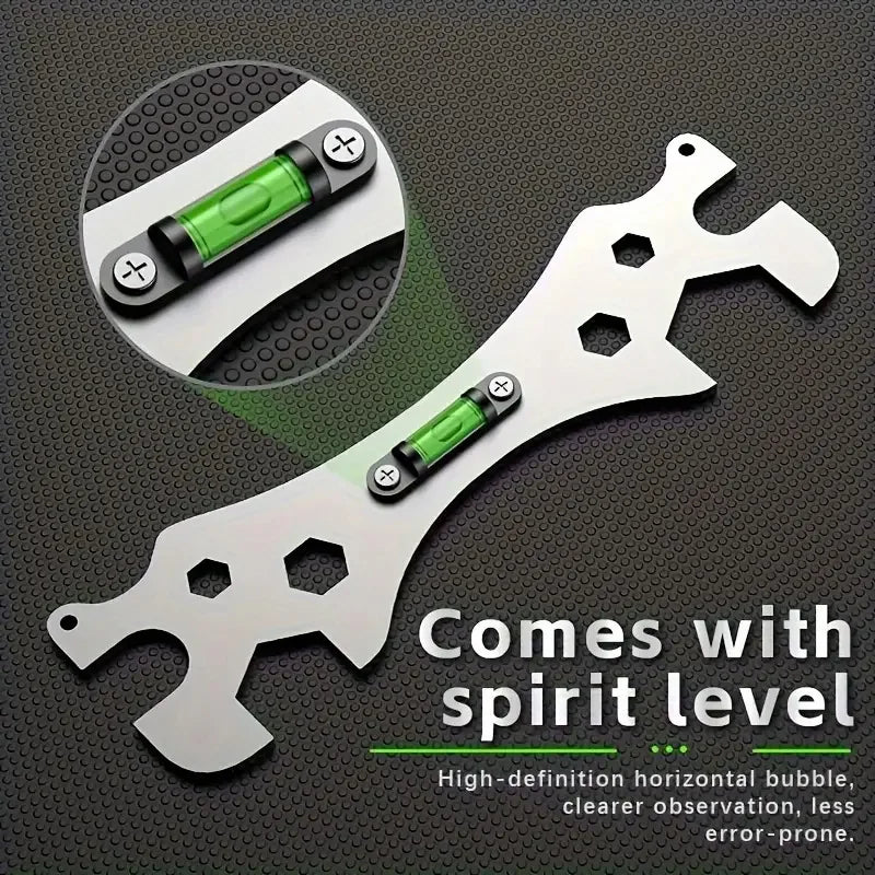 Multifunctional Stainless Steel Bathroom Wrench Tool Shower Installation Hexagonal Level Faucet  Angle Ruler Distance  Measuring