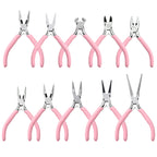 1/5/10pcs Pink Color Handle Anti-slip Splicing and Fixing Jewelry Pliers Tools & Repair Kit, for DIY Jewelery Making
