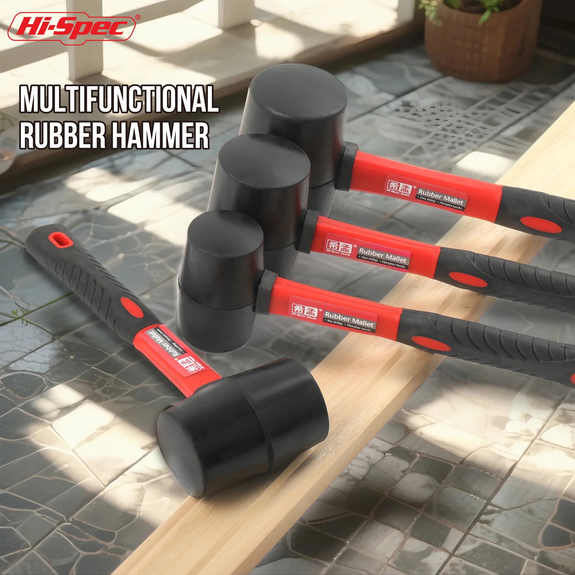 Hi-Spec 1PC Heavy Duty Mallet Rubber Hammer Double Faced Household Mini Hammer Rubber Mallet Hammer Hand Mini Tool 8/12/16/24 Oz