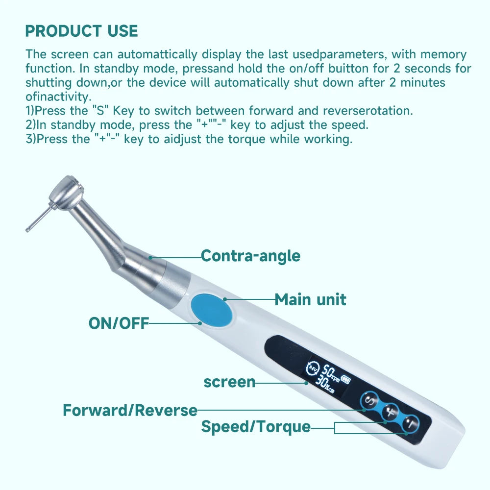 MBM Electric Torque Wrench for Dental Implant Torque Wrench with 16pcs Universal Screwdrivers Contra Angle Implant Tool