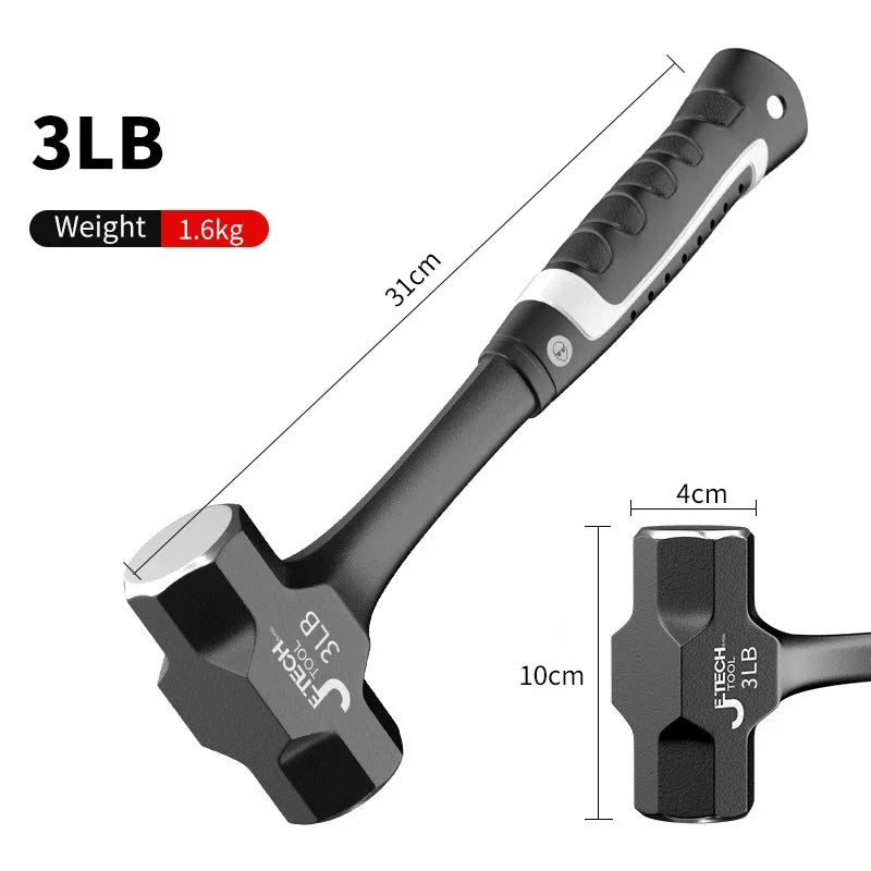 Z50 2LB-3LB Sledge Hammer Heavy Duty One-Piece Forged Steel Brick Drilling Crack Hammers Building Construction Engineer Hammer