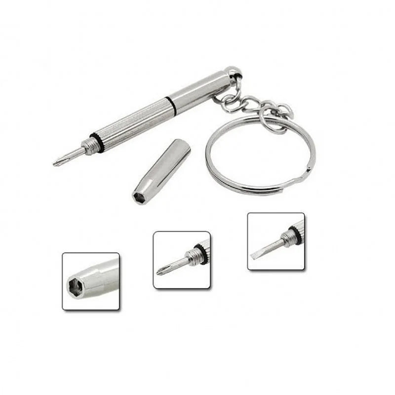 3 In 1 Eyeglass Screwdrivers Repair Kit with Keychain Watch Repair Glasses Screwdriver Recision Screw Driver Tools Accessories