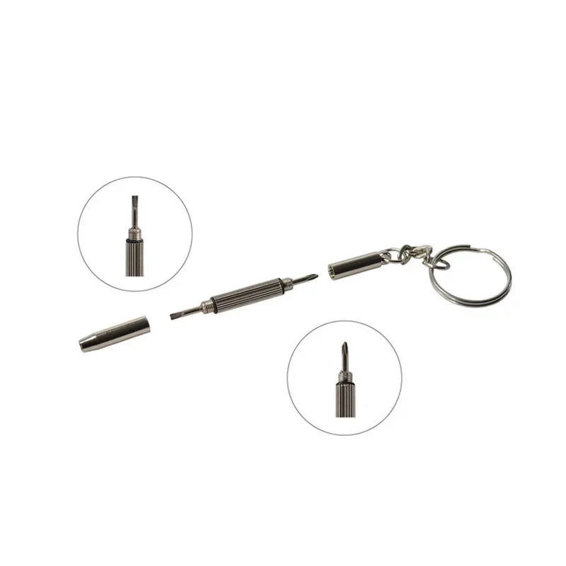 3 In 1 Eyeglass Screwdrivers Repair Kit with Keychain Watch Repair Glasses Screwdriver Recision Screw Driver Tools Accessories