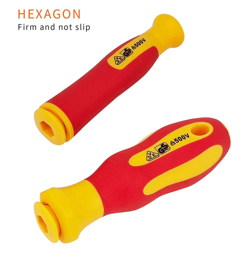 10Pcs Interchangeable Blade VDE Insulated Screwdriver Set with Case Magnetic 500V Home and Professional Use Electricians Tools