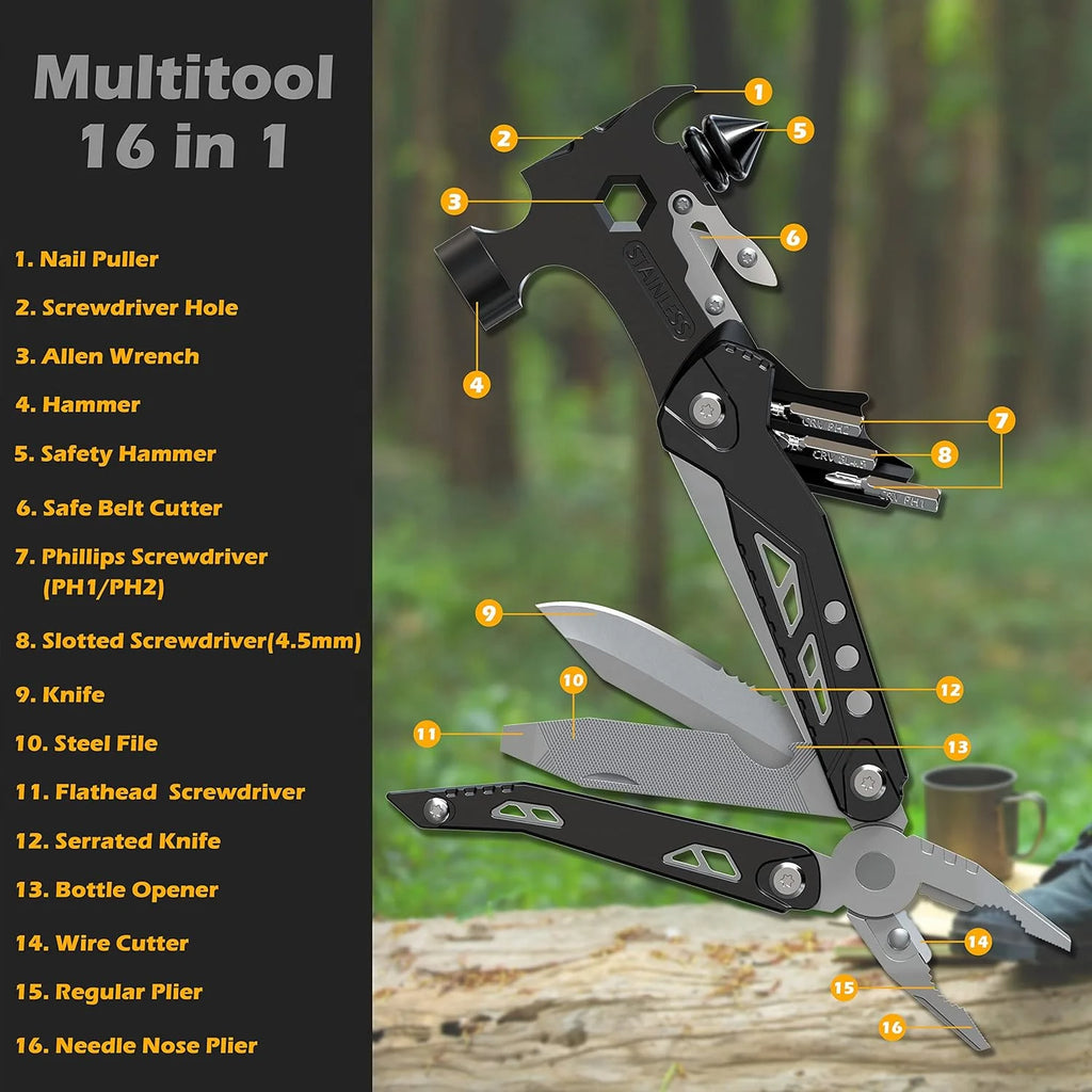 "Portable Multi-Functional Camping Emergency Hammer Tool - Compact, Durable Window Breaker for Outdoor Emergencies, Maintenance,