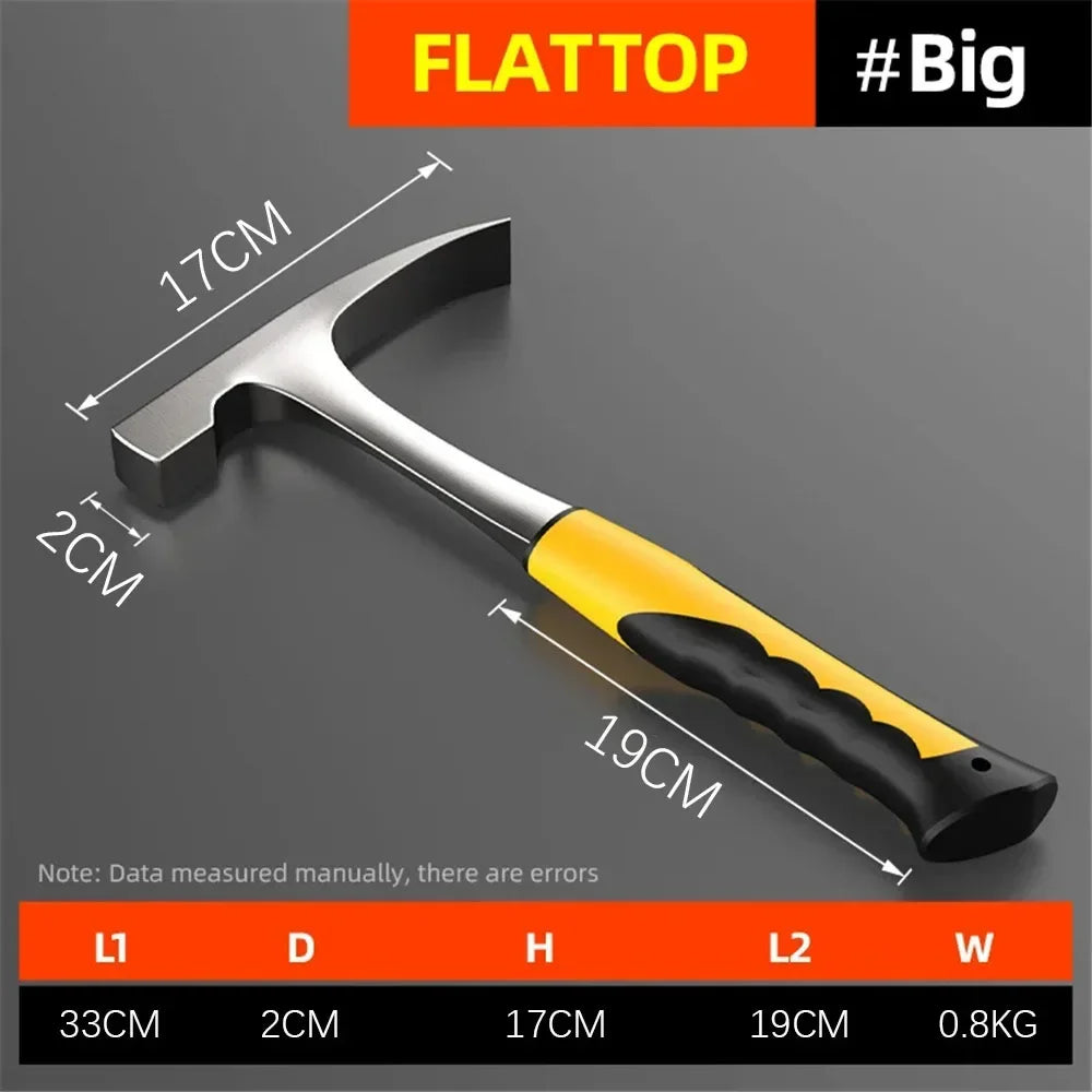 Professional Claw Hammer High Carbon Steel Geological  Hammer Integrated Forging Multifunctional Hardware Tool for Carpenter