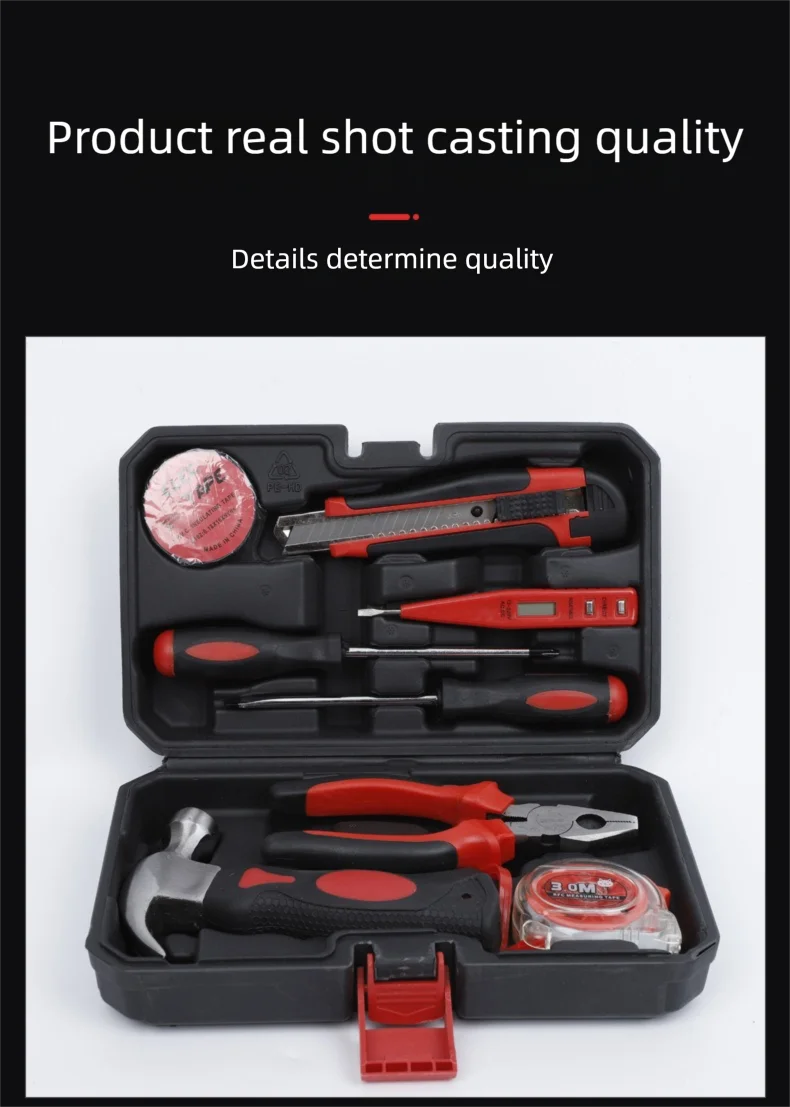 ZTEN New Multi-functional Hardware Toolbox Repair And Installation Hardware Tool Set With Safety Hammer Sheep Horn Hammer