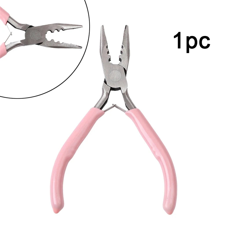 1/5/10pcs Pink Color Handle Anti-slip Splicing and Fixing Jewelry Pliers Tools & Repair Kit, for DIY Jewelery Making