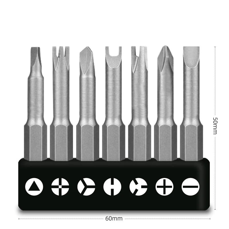 4-7Pcs Special-shaped Screwdriver Set 50mm U Shaped Y Type Triangle Inner Plum Type Cross Three Points Screwdriver Bit Tools