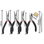 6pcs/Set Jewelry Pliers Tools Kit Needle Chain Round Nose Pliers Tweezers with Open Rings for DIY Jewelry Making Repair Tool
