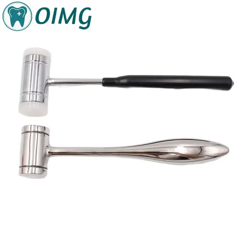 Dental Bone Hammer Double-headed Nylon Stainless Steel Handle Autoclave Teeth Surgical Extraction Tool Dentist Instrument