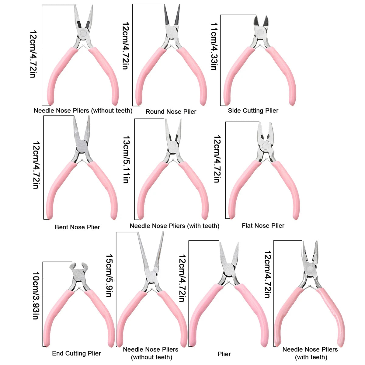1/5/10pcs Pink Color Handle Anti-slip Splicing and Fixing Jewelry Pliers Tools & Repair Kit, for DIY Jewelery Making
