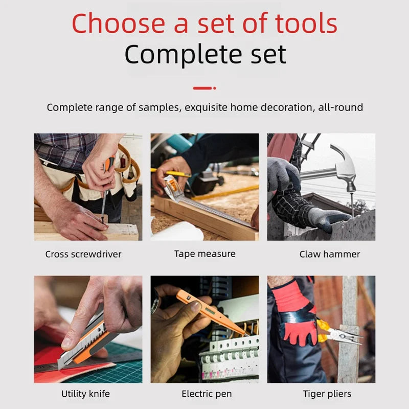 ZTEN New Multi-functional Hardware Toolbox Repair And Installation Hardware Tool Set With Safety Hammer Sheep Horn Hammer
