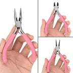 1/5/10pcs Pink Color Handle Anti-slip Splicing and Fixing Jewelry Pliers Tools & Repair Kit, for DIY Jewelery Making