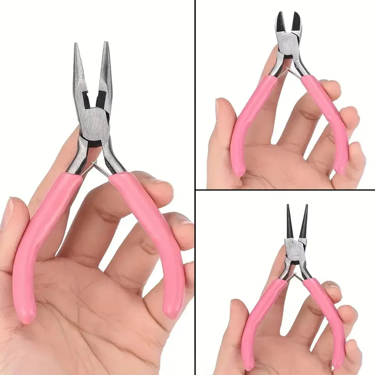 1/5/10pcs Pink Color Handle Anti-slip Splicing and Fixing Jewelry Pliers Tools & Repair Kit, for DIY Jewelery Making