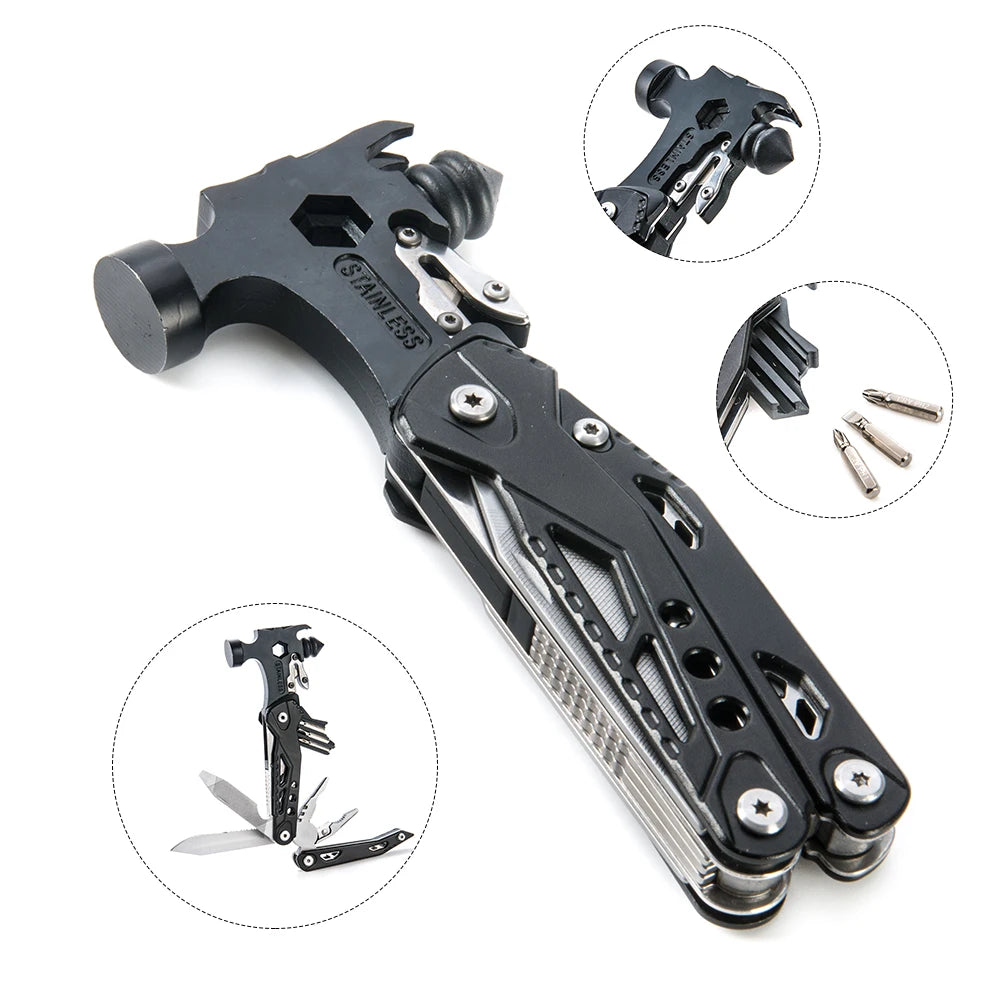 "Portable Multi-Functional Camping Emergency Hammer Tool - Compact, Durable Window Breaker for Outdoor Emergencies, Maintenance,