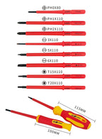 10Pcs Interchangeable Blade VDE Insulated Screwdriver Set with Case Magnetic 500V Home and Professional Use Electricians Tools
