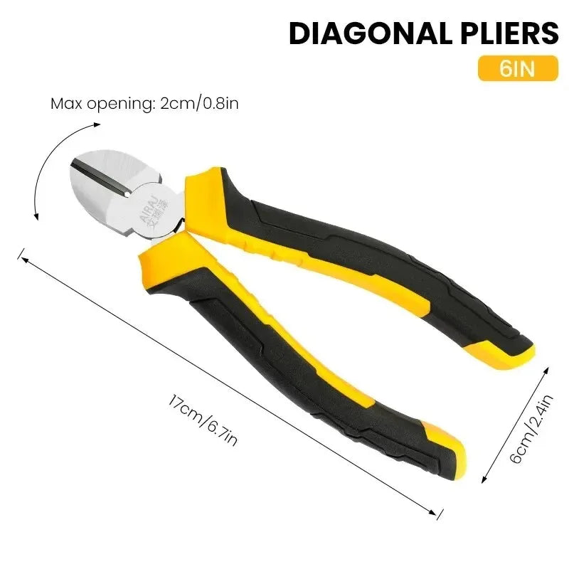3 Types Of Pliers,Including 8-Inch Wire Pliers,6-Inch Pointed Nose Pliers, And Diagonal Pliers Suitable For Household Use