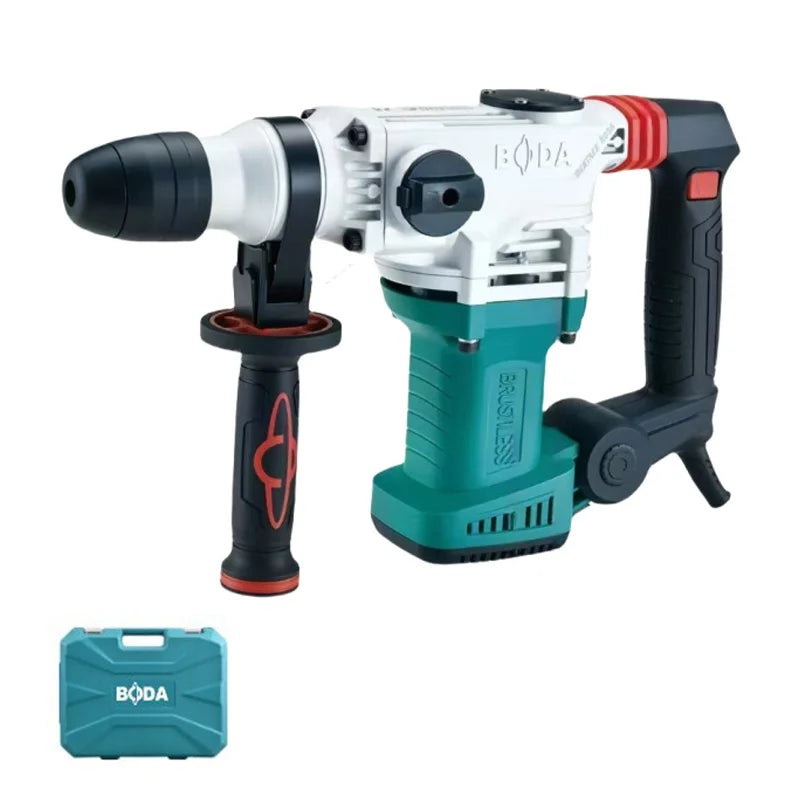 BODA 1500W Brushless Power Hammer 6000RPM Impact For Concrete Brick Steel 30mm Cylinder 0.1s Smart Clutch Vibration Control