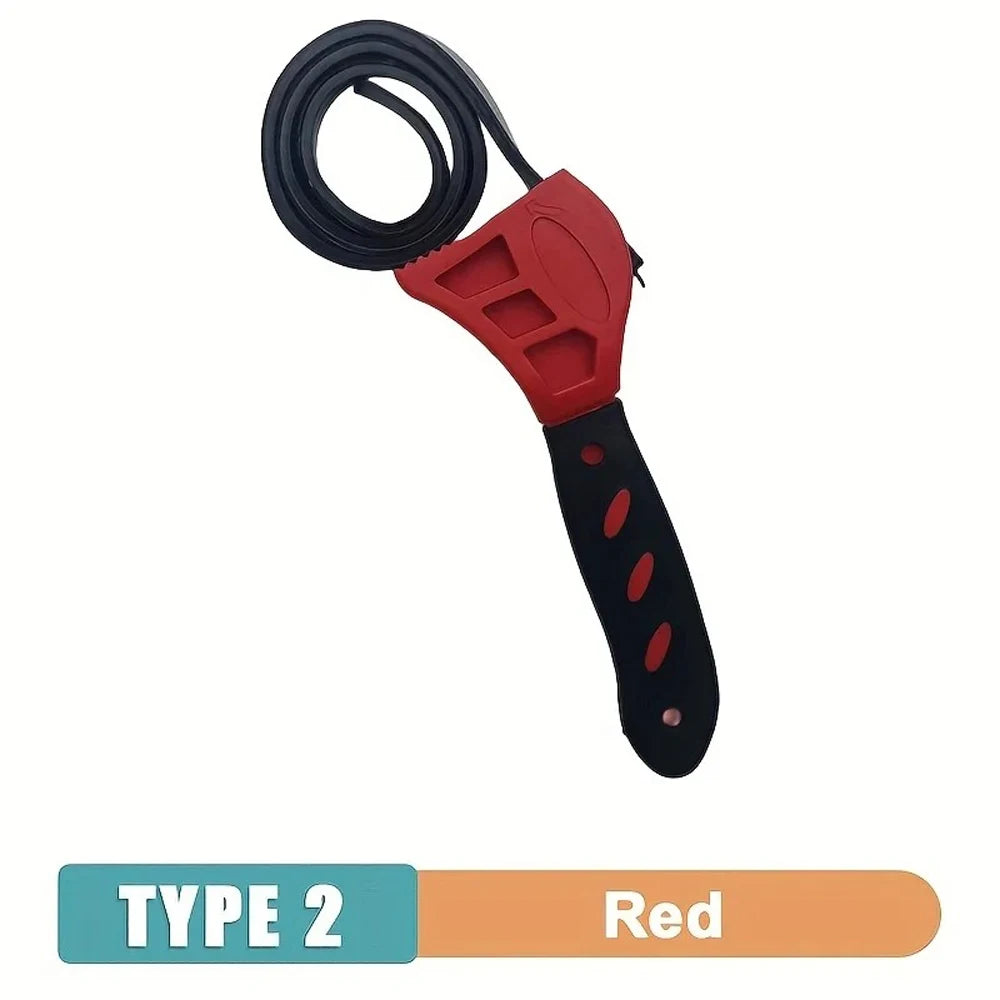 6inch Belt Wrench Oil Filter Puller Strap Spanner Chain Wrench Strap Opener, Adjustable   Disassembly Tool