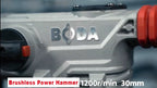 BODA 1500W Brushless Power Hammer 6000RPM Impact For Concrete Brick Steel 30mm Cylinder 0.1s Smart Clutch Vibration Control