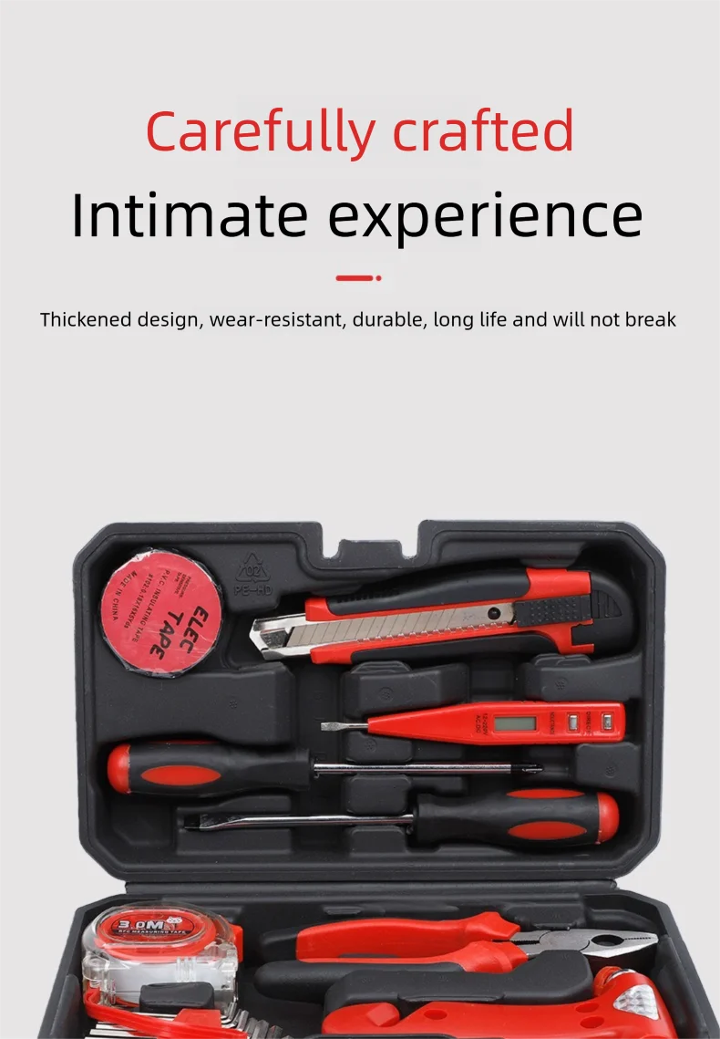 ZTEN New Multi-functional Hardware Toolbox Repair And Installation Hardware Tool Set With Safety Hammer Sheep Horn Hammer