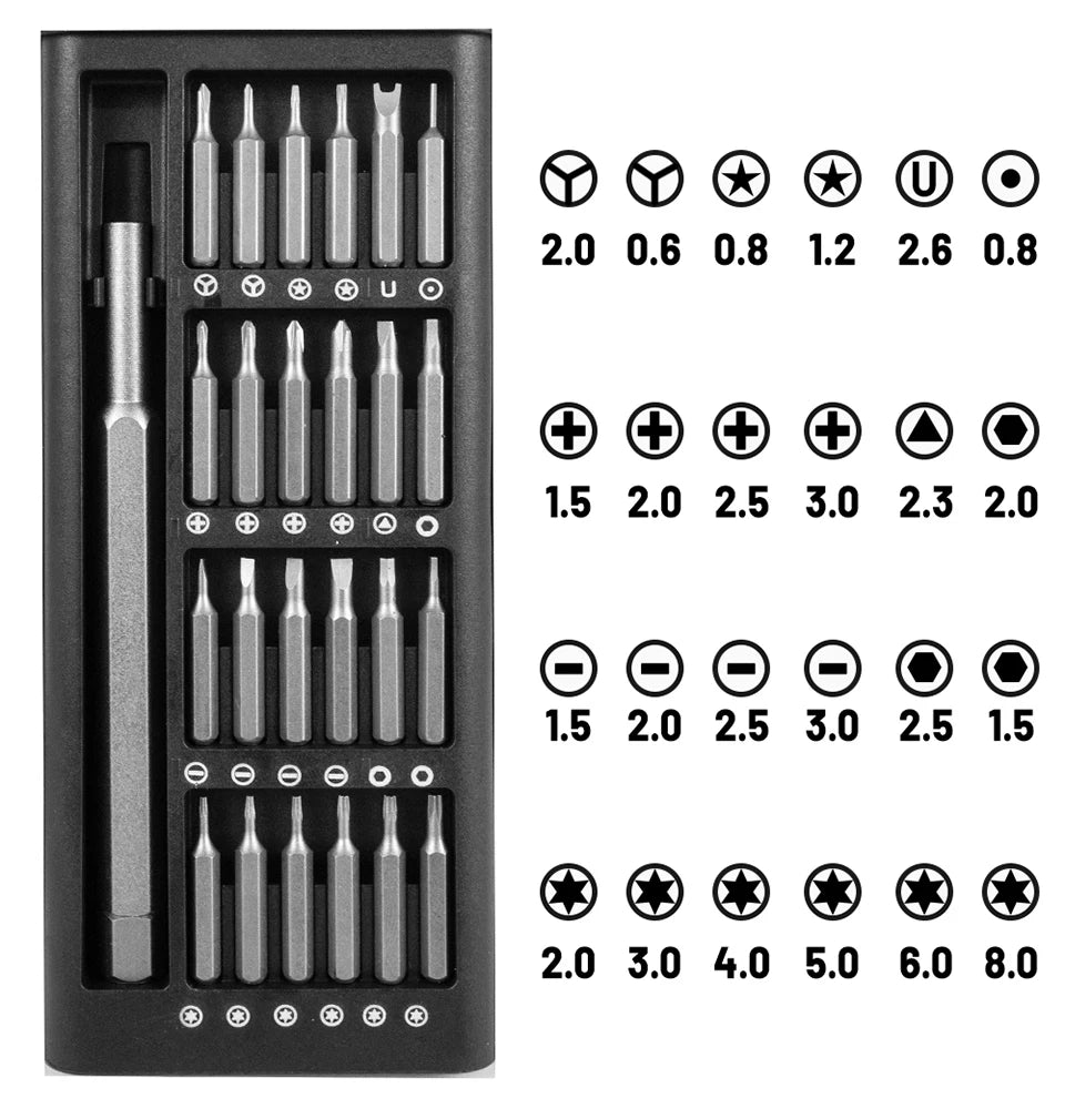 25/63 in 1 Magnetic Precision Screwdriver Set Mini Tools Kit for Mobile Phone PC Repair Professional Hardware with Torx Hex Bits
