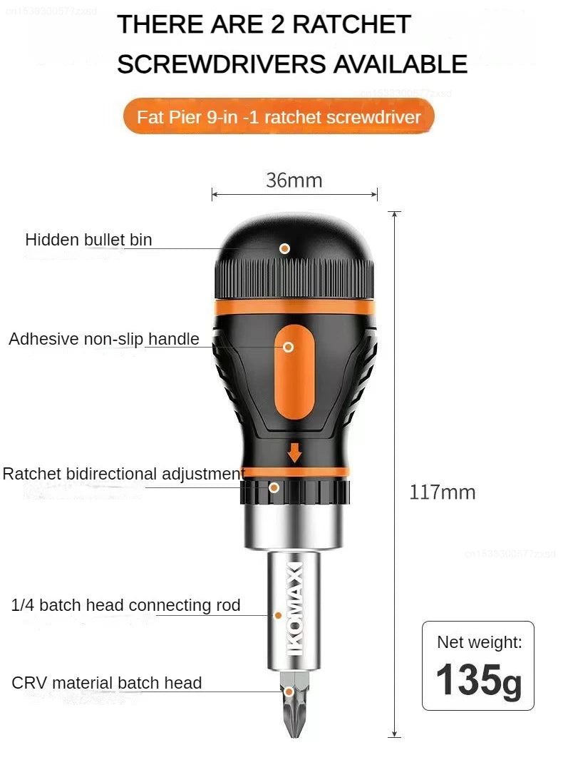 Xiaomi 9 In 1 Adjustable Ratcheting Screwdriver Set Magnetic Nut Driver Tools Multifunctional Electronic Repair Hand Screwdriver