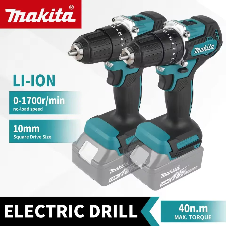 Makita 18V Battery DDF487 10MM Screwdriver Brushless Electric Drill Impact Drill Of Decoration Team Power Tools For Makita
